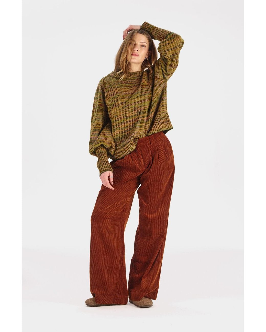 Komodo Red Lola Organic Cotton Corduroy Trousers