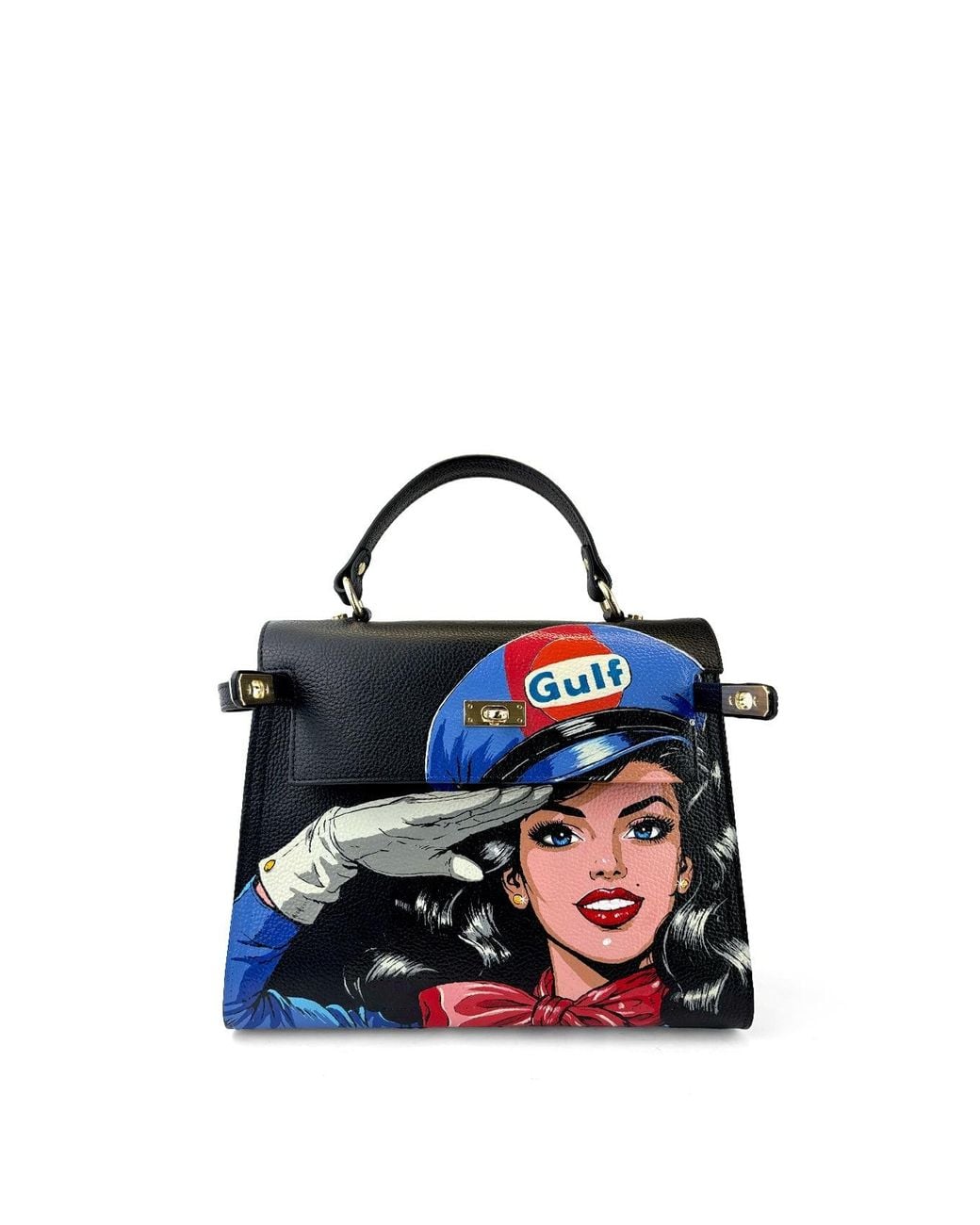 Maison Rubaiyat Blue Lulu Hand-Painted Leather Top Handle Bag – Gulf