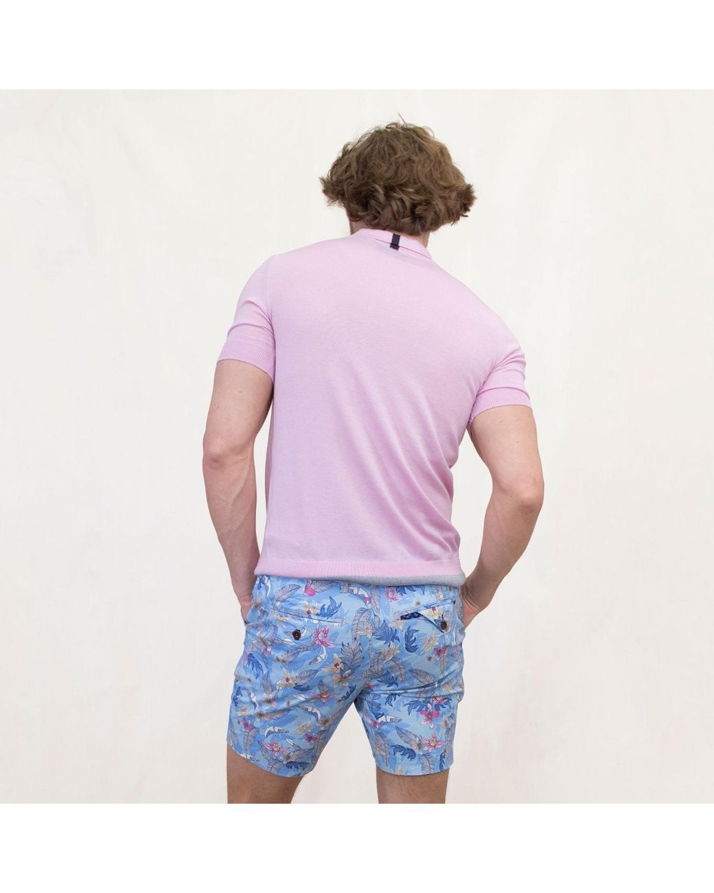 Lords of Harlech Blue Edward Falling Flowers Short for men