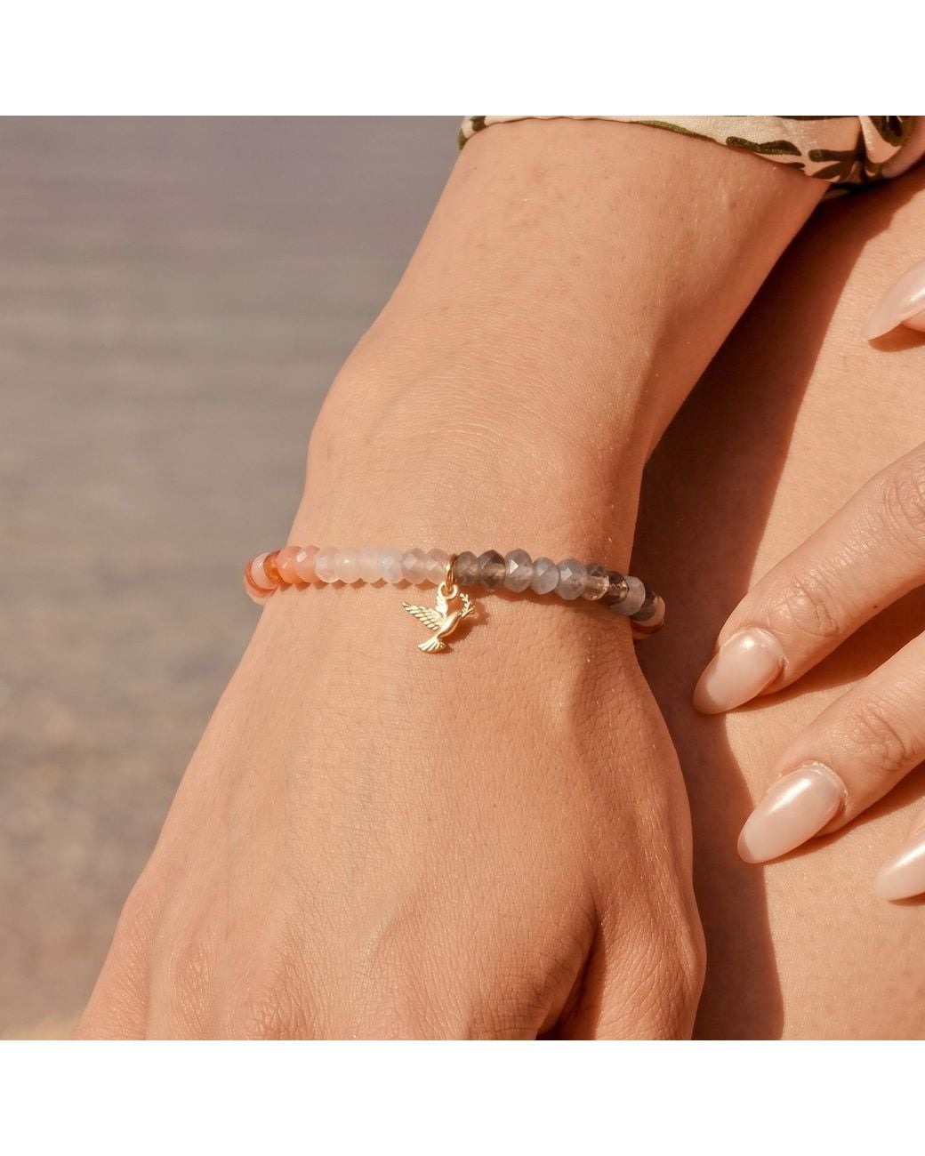 With Love Darling Metallic Moonstone Peace Bracelet