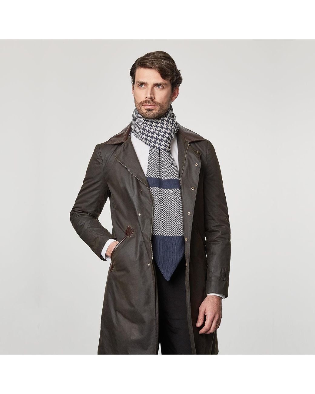 SEREN LONDON Gray Classic Scarf for men