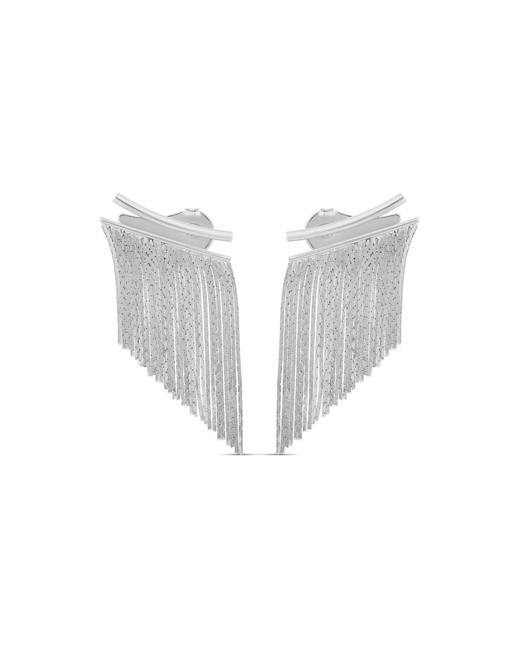 SHYMI Gray Fringe Earrings