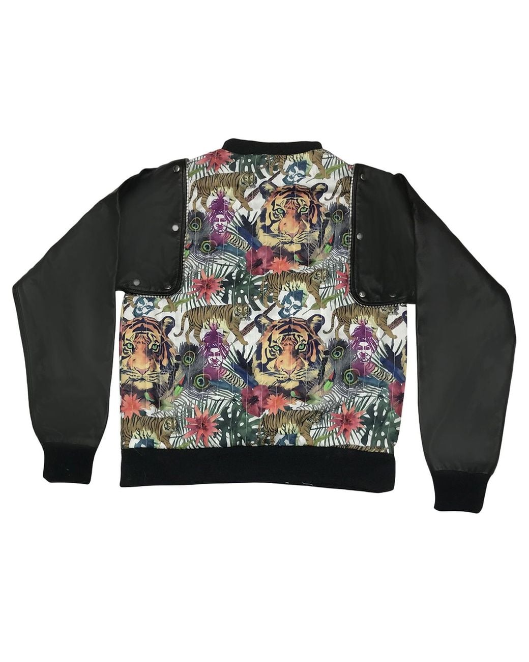 Zasta Studio Black Detachable Leather Cotton Hybrid Sweatshirt