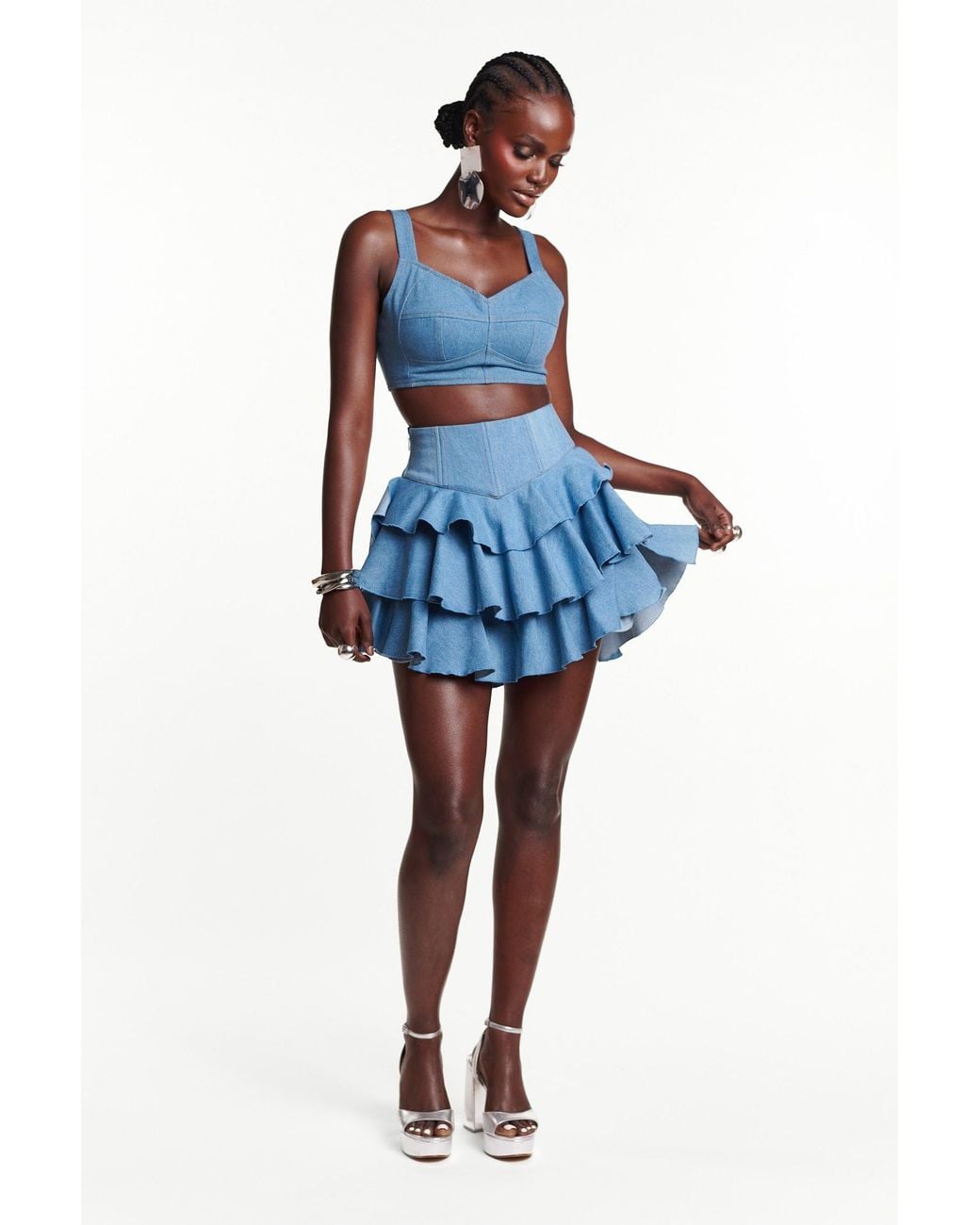 Ofuure Blue Light Denim Dilara Mini Skort