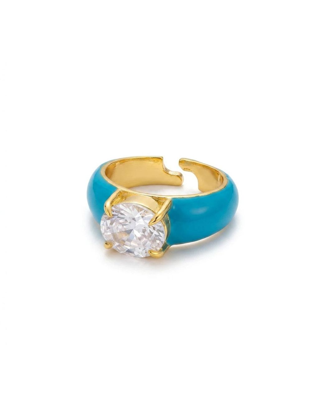 By Virgo Blue Aqua Cocktail Ring