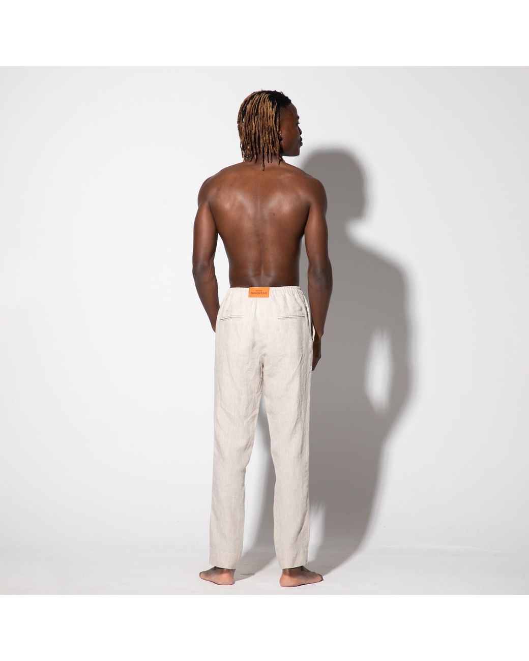 Maison Tangerine Natural Neutrals Neutral Sand Linen Long Pants For for men