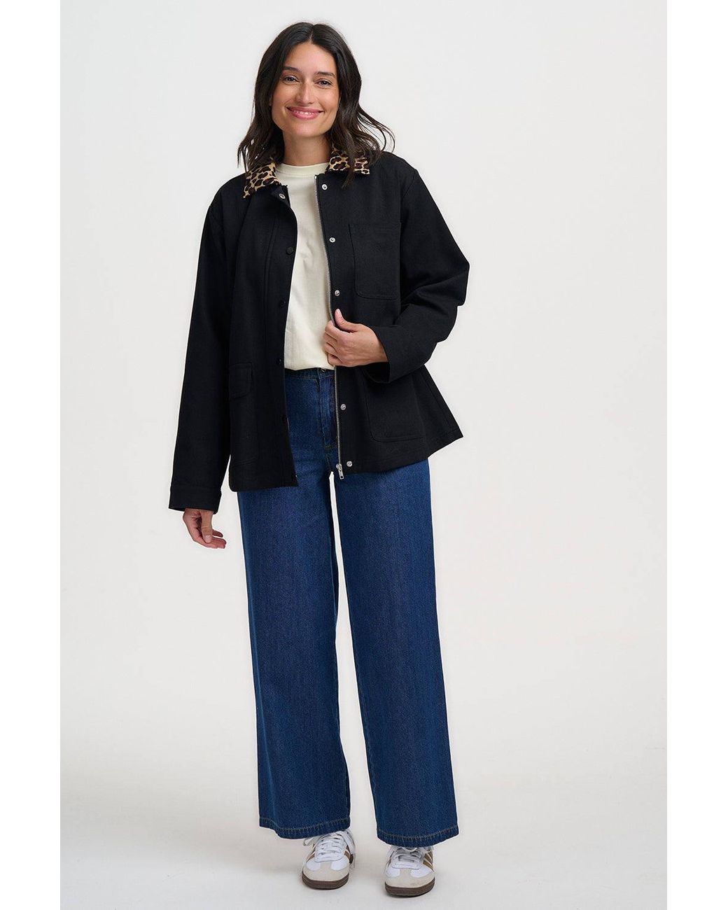 Sugarhill Black Raye Barn Jacket Leopard