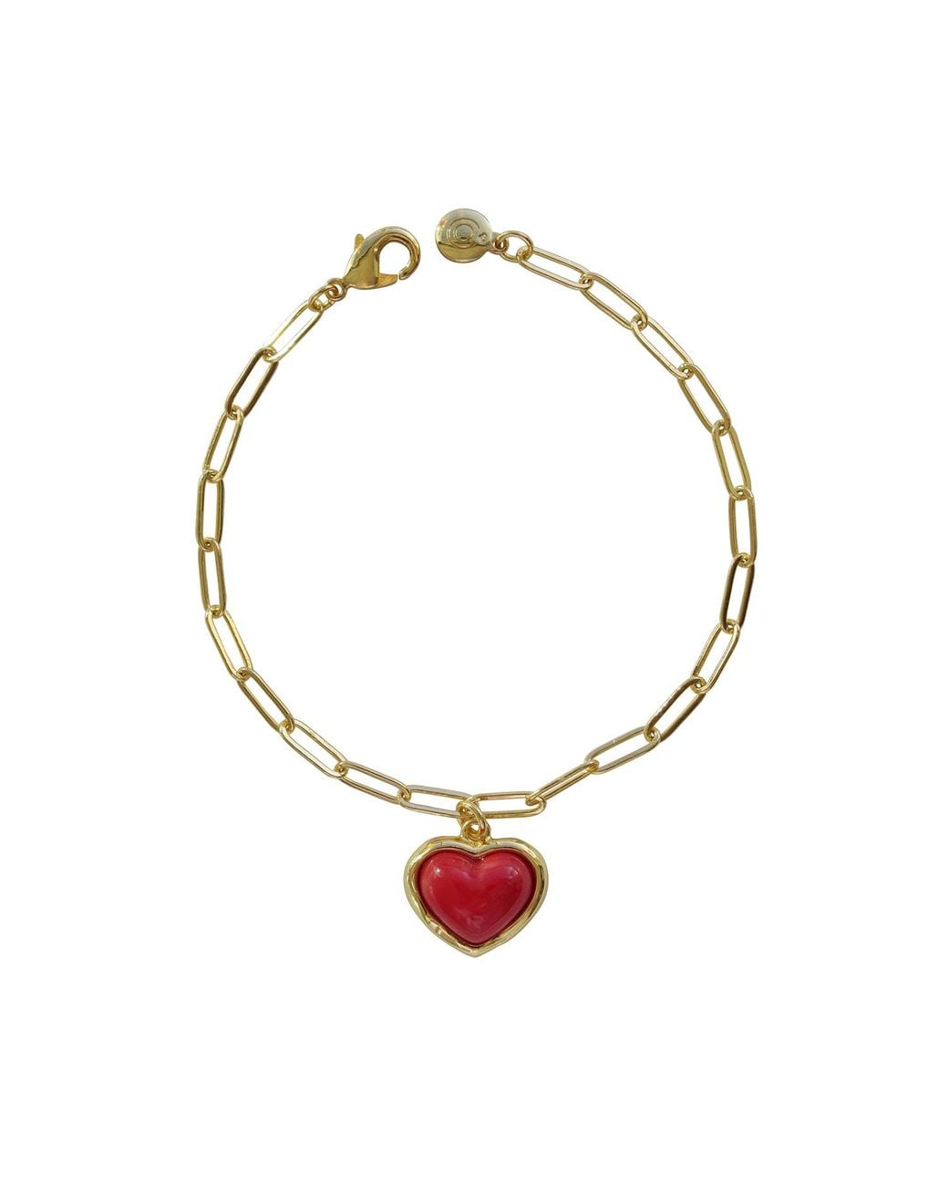 POPORCELAIN Brown Porcelain Heart Charm Bracelet