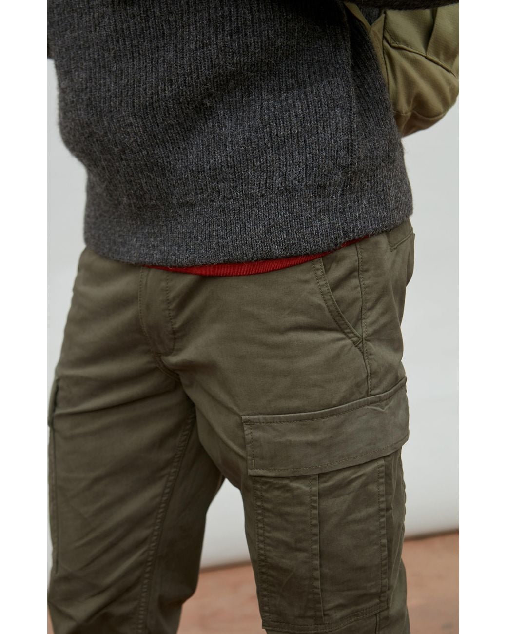 Paul James Knitwear Gray Sheepsoft British Wool Byroon Fisherman Rib Knit Jumper for men