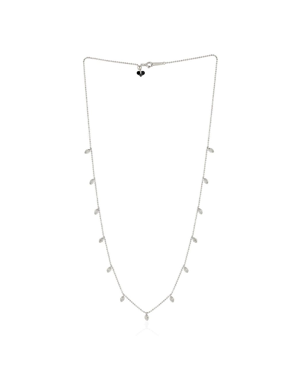 Artisan White 18K Round Diamond Station Chain Necklace