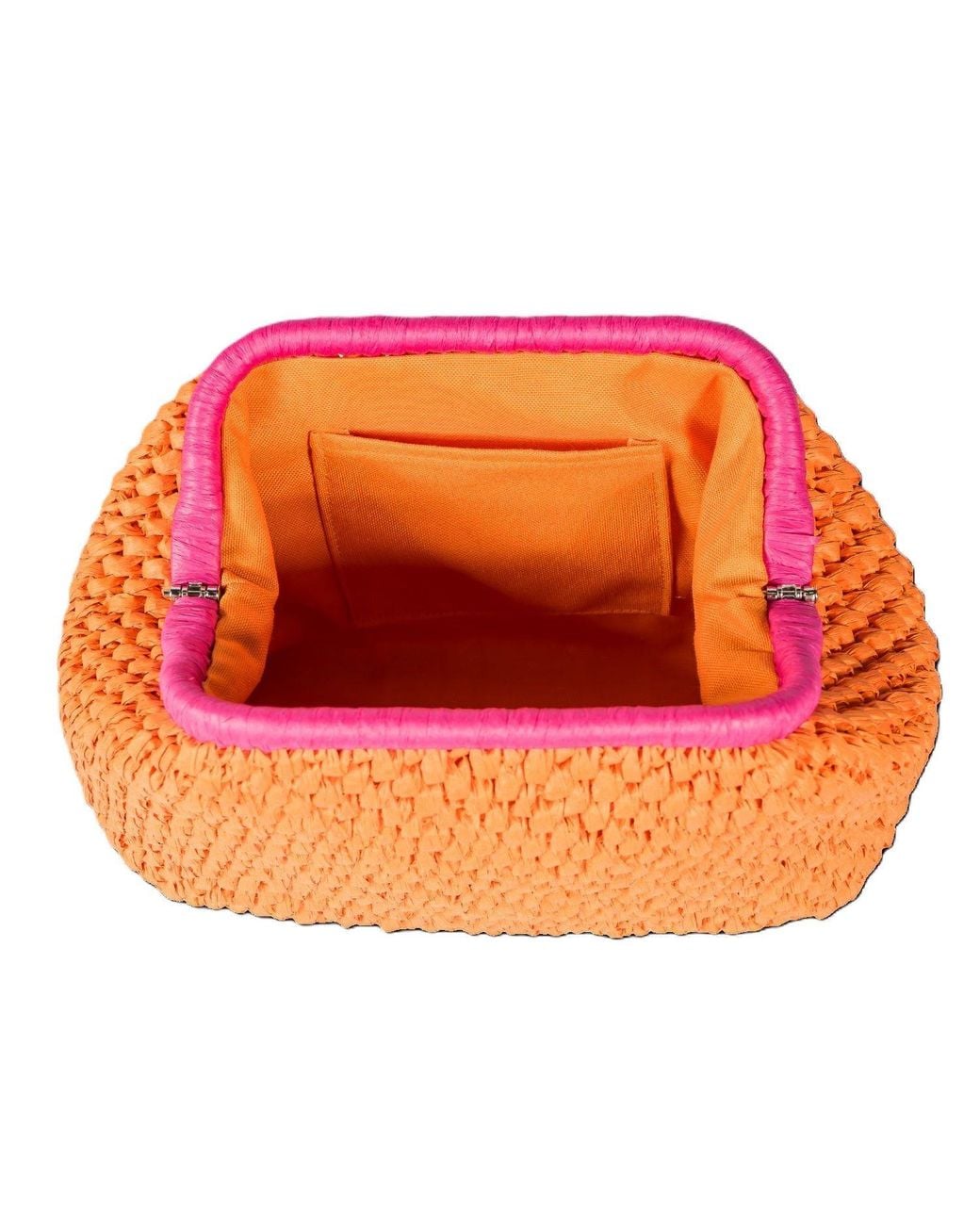 Springmoonatelier Orange Summer Love Handcrafted Raffia Yarn Bag