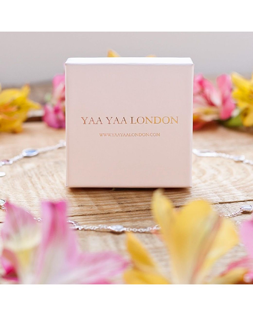 YAA YAA LONDON Black Mega Gemstone Silver Statement Ring