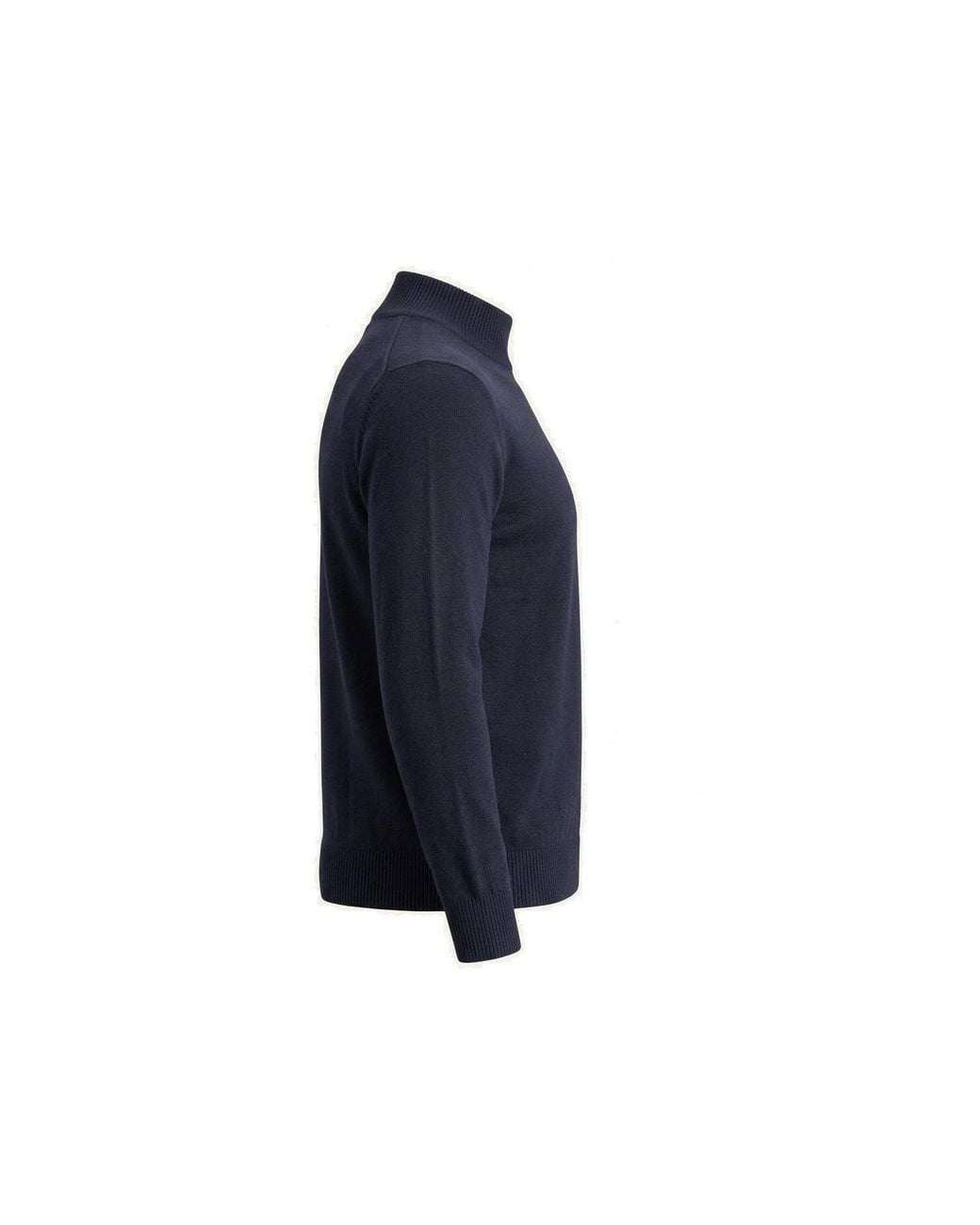 Ron Tomson Blue Mock Neck Relaxed Sweater for men