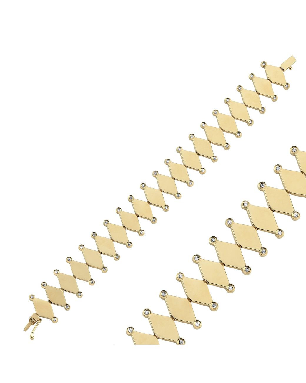 Dime Tribe Metallic Triangle-Shaped Bracelet With Diamond Details