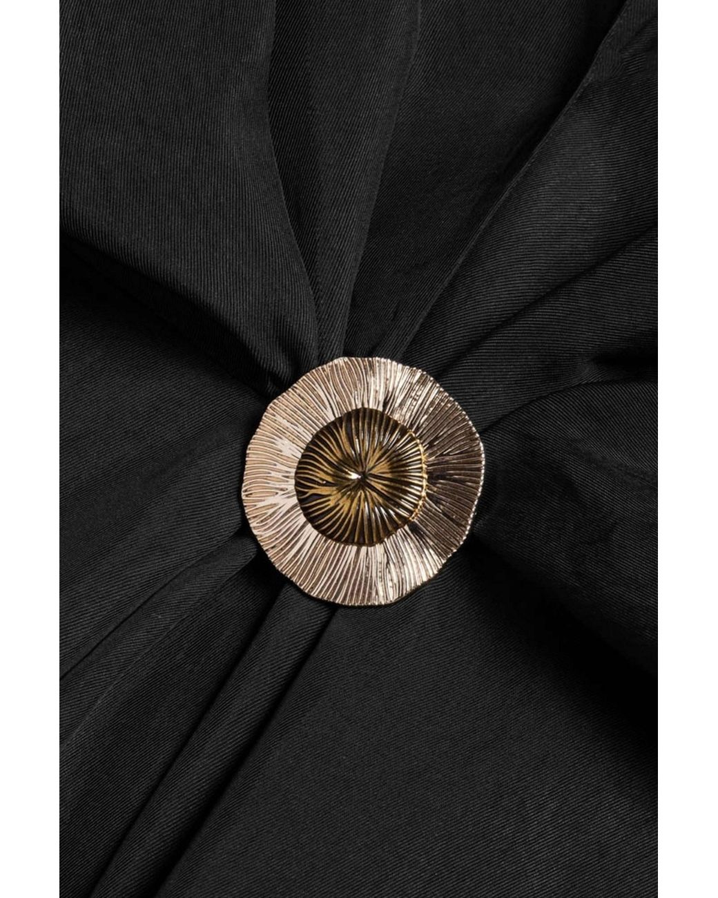 Nocturne Black Draped Buckle-Detail Shirt