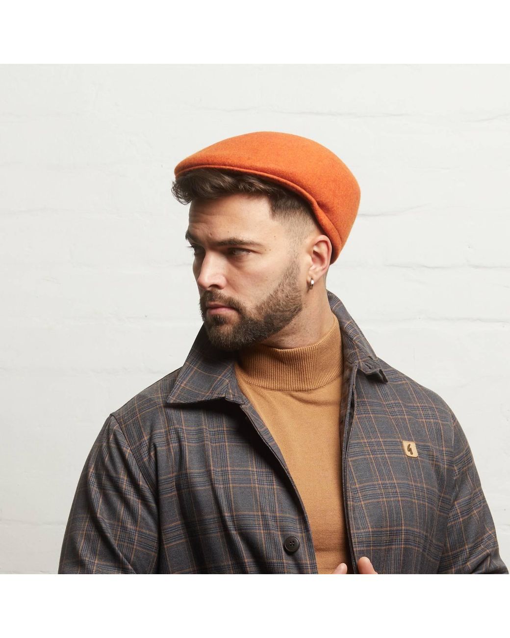 Dasmarca Hats Brown Tate Lava Blocked Melange Felt Cap for men