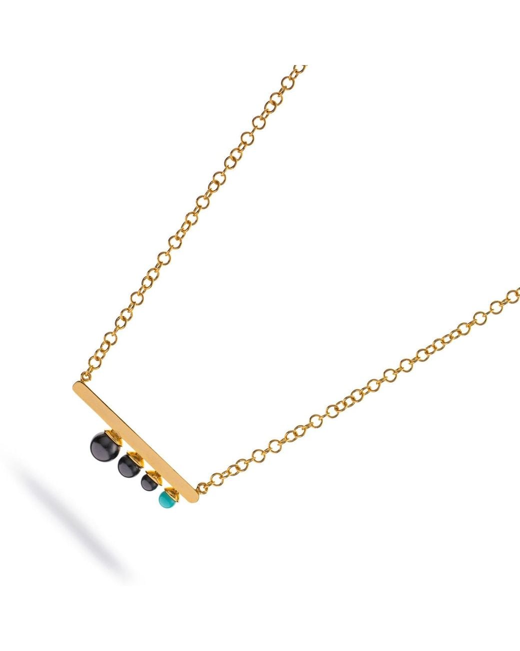 Ebru Jewelry Metallic Modern Harmony Pearl & Necklace