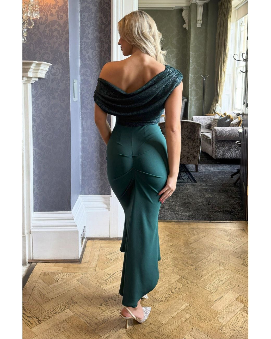 Atom Label Green Mercury Midi Dress