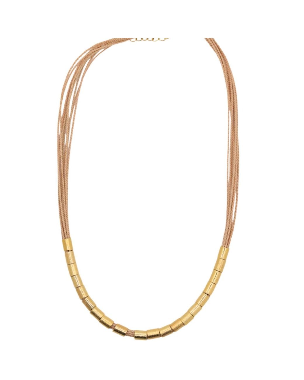 Nart Nature Making Art Metallic The Rings Buriti Natural Fiber Necklace