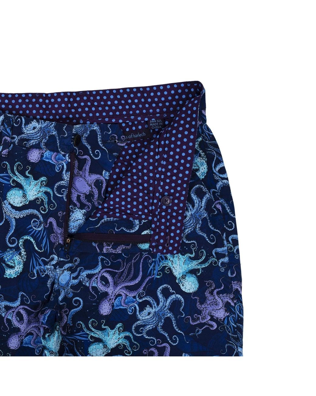 Lords of Harlech Blue Charles Octopus Party Pants for men