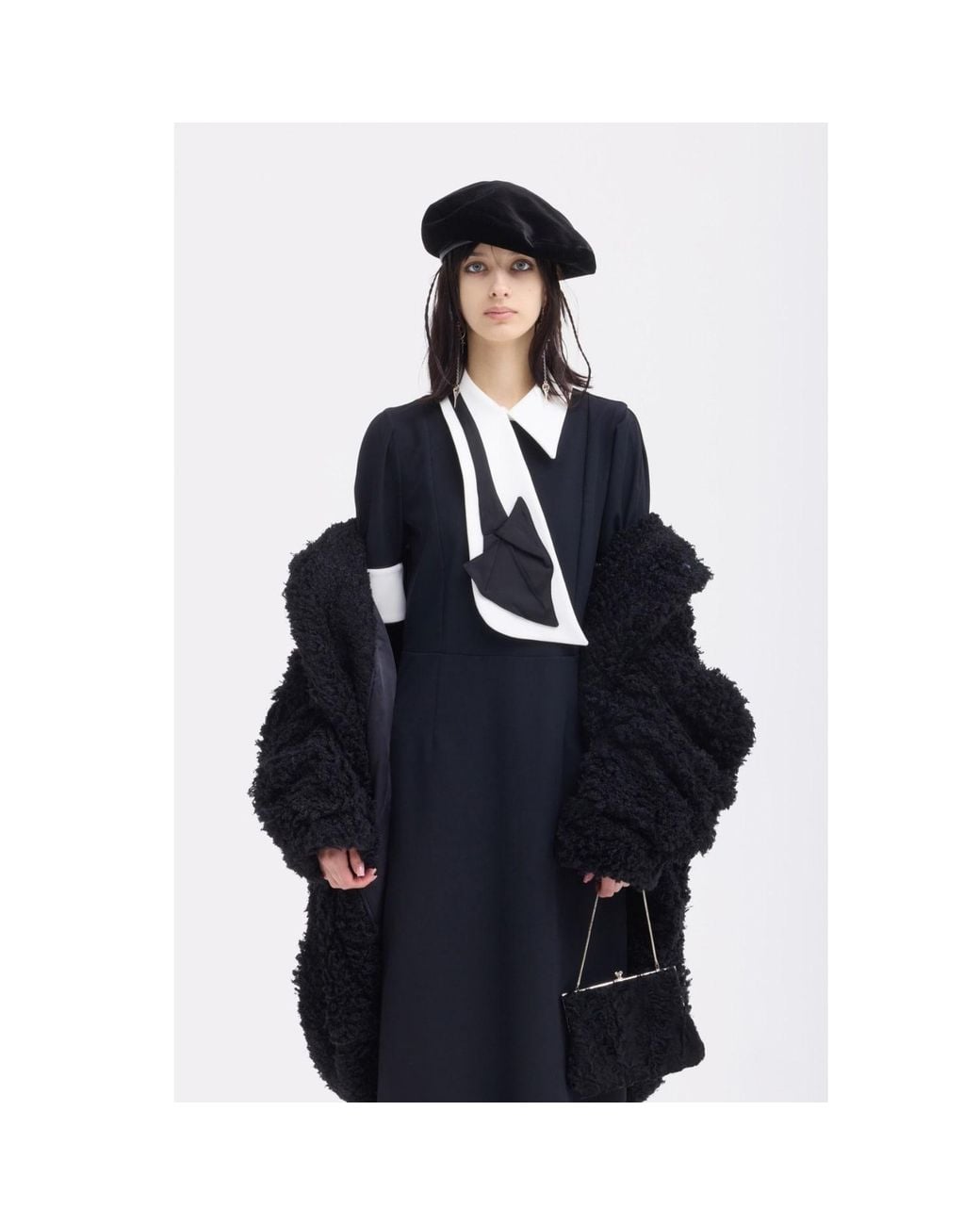 Julia Allert Black Formal Fitted Dress With Collar