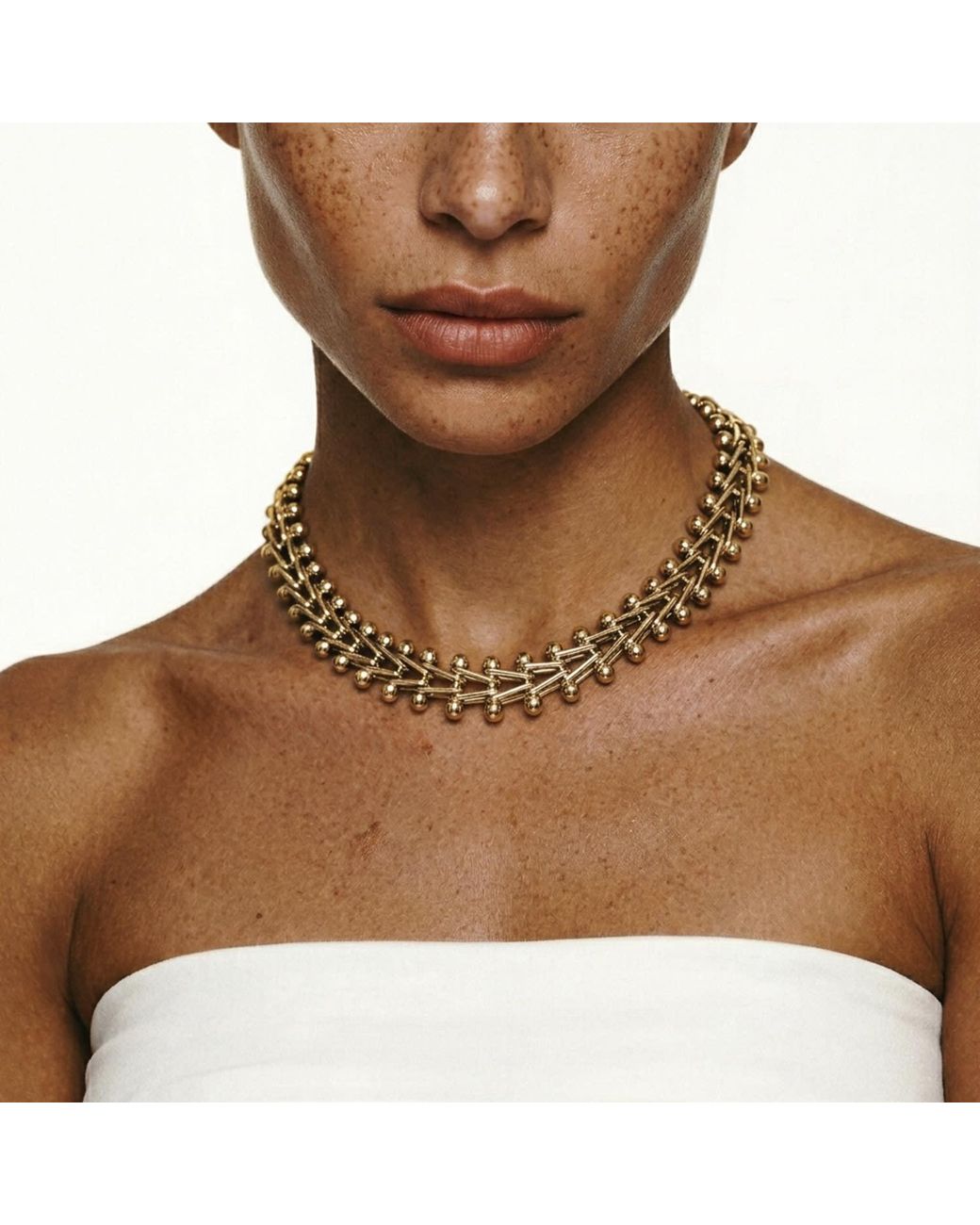 Mercela Metallic Statement Chain Necklace – Chunky Contemporary Jewellery Gift For Her