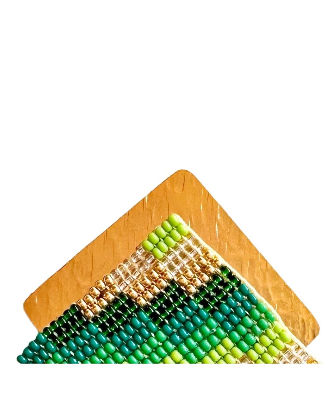 Iliana Arrazola Green Minimalist Deconstructed Knot, Hoop Earrings, Glass Beads, Beaded Jewelry