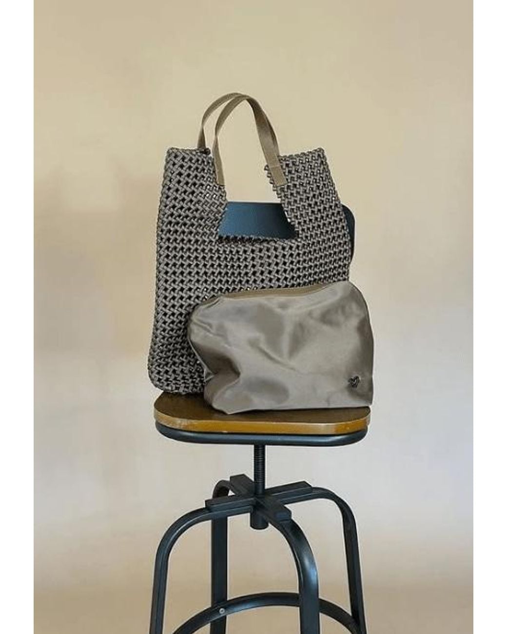 Prenelove Brown Eston Woven Hand-Knotted Tote
