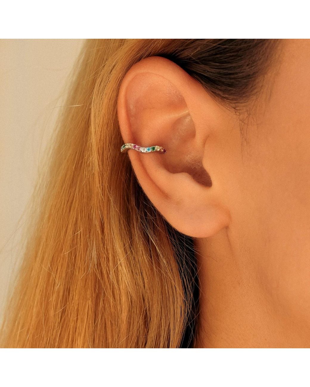 Spero London Metallic Molten Sterling Ear Cuff