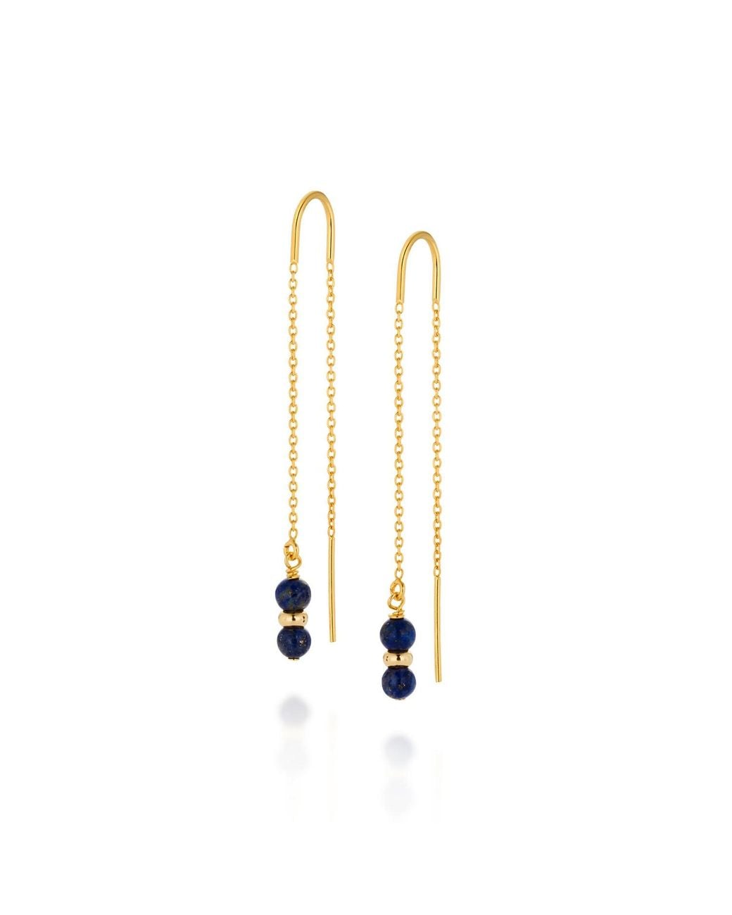 Nellou Jewellery Metallic Fall Birthstone Earrings September Lapis Plated Sterling