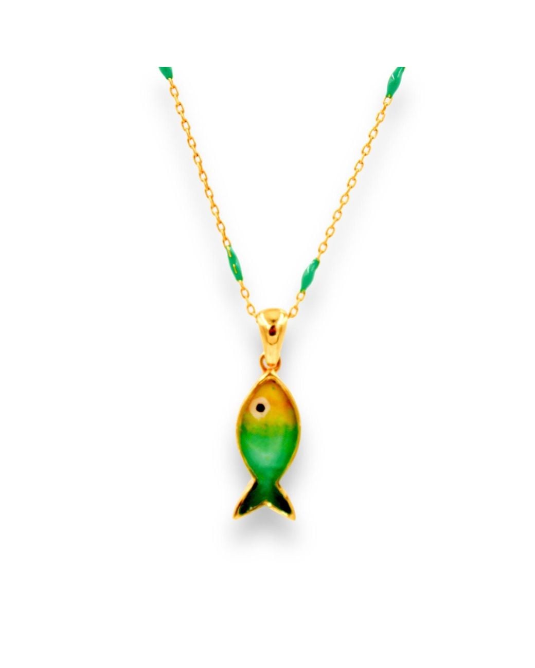 1610Istanbul Metallic Life Fish Necklace