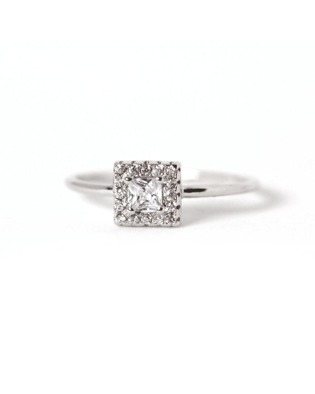 VicStoneNYC Fine Jewelry White Natural Princess Cut Diamond Engagement Ring