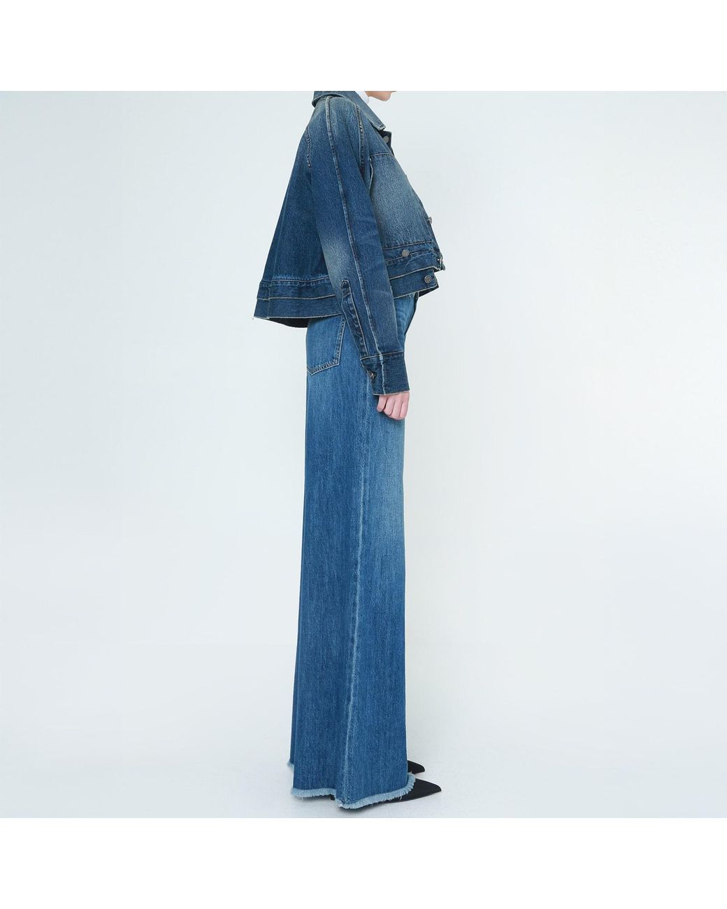 NOEND Blue Sophia Super High Rise Wide Leg
