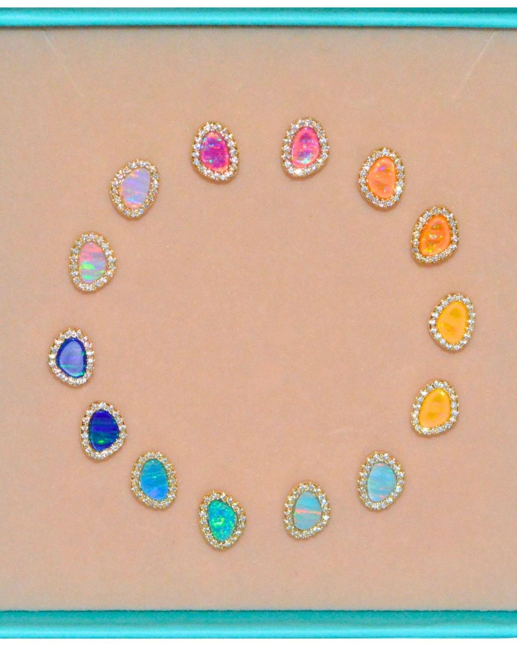 KAMARIA Blue Opal Pebble Stud Earrings