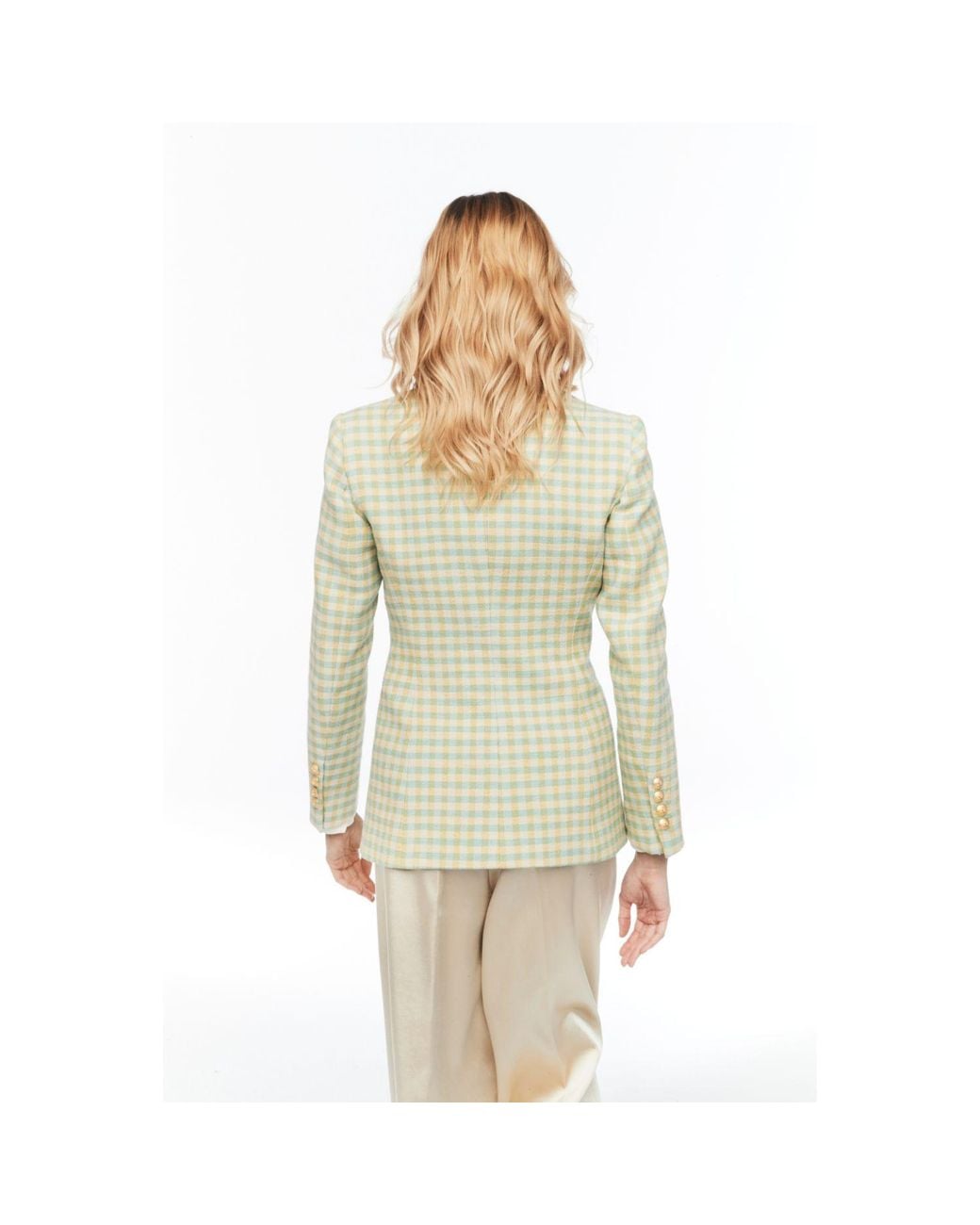 The Extreme Collection Green Gingham Check Blazer Fiona