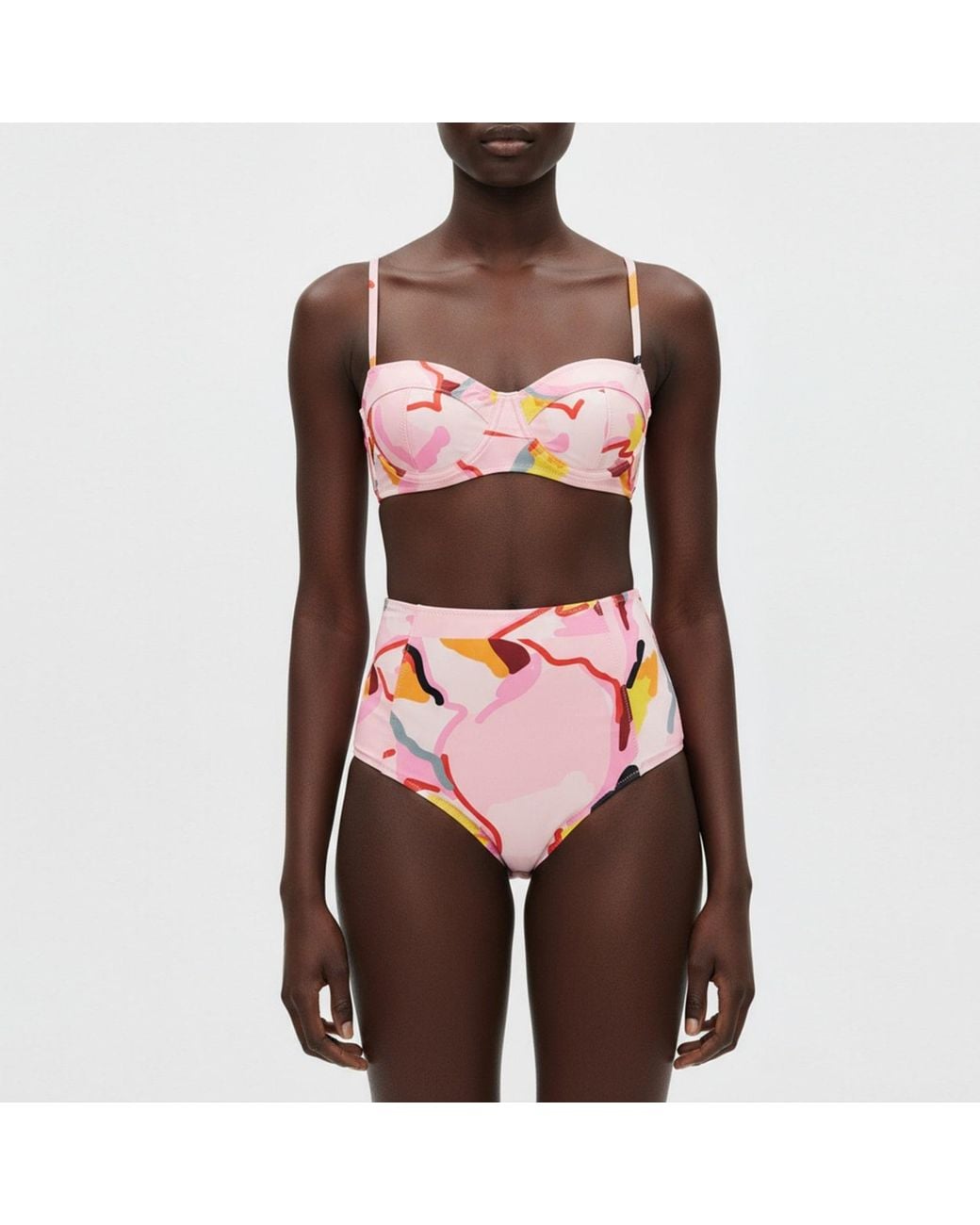 Jessie Zhao New York Pink Aurora Bloom Underwire Bikini Top