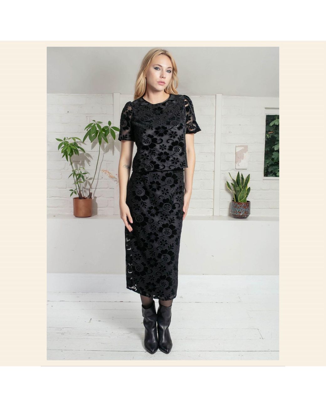 Nooki Design Black Corinne Lace Top