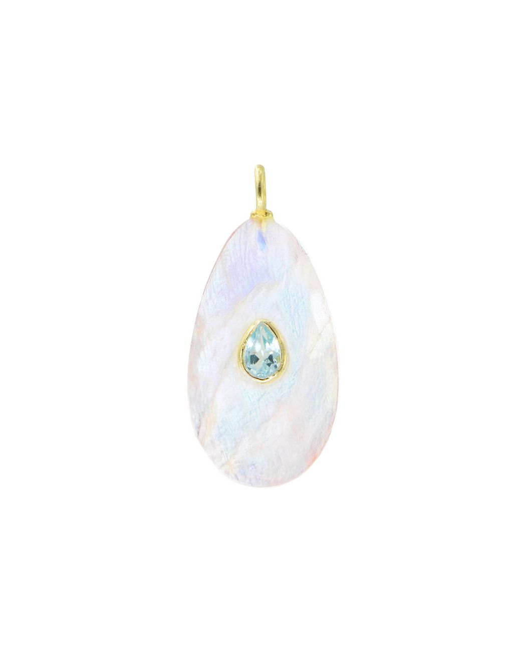 KAMARIA Metallic Moonstone Gemstone Pendant With Topaz