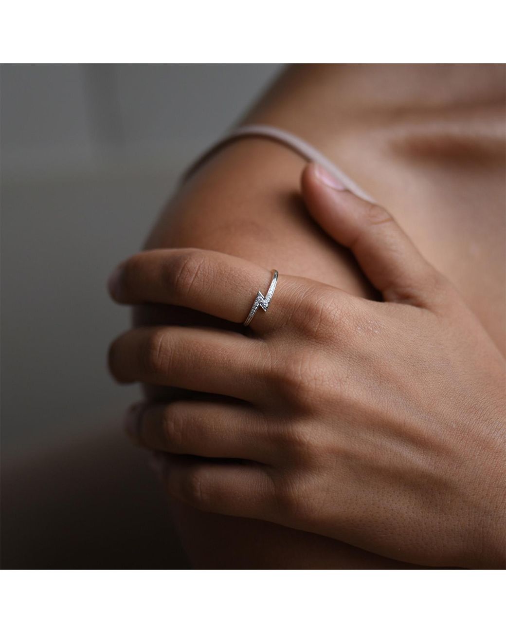 Zoe & Morgan White Zap Diamond Ring
