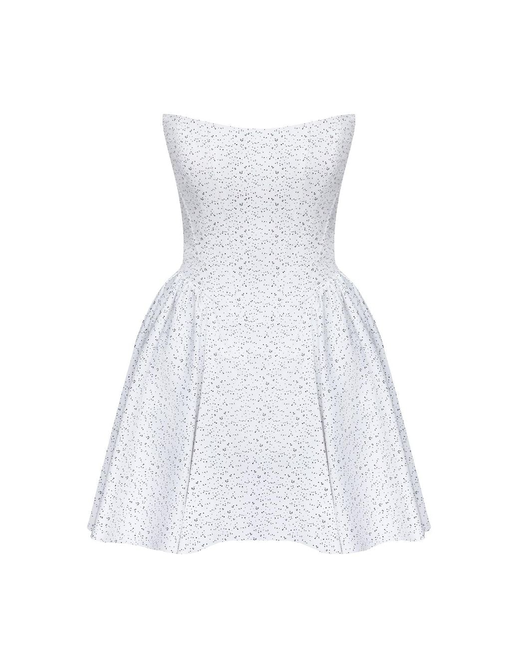 POST MERIDIEM White Tuck Corset Mini Dress