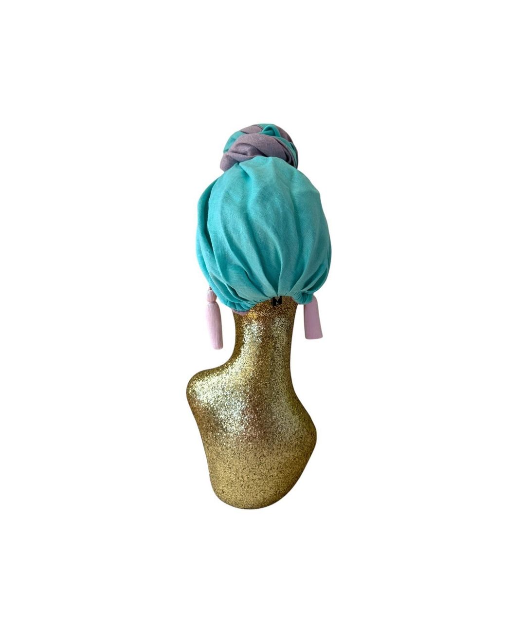 Julia Clancey Green Edith Aqua Reversible Tassels Turban