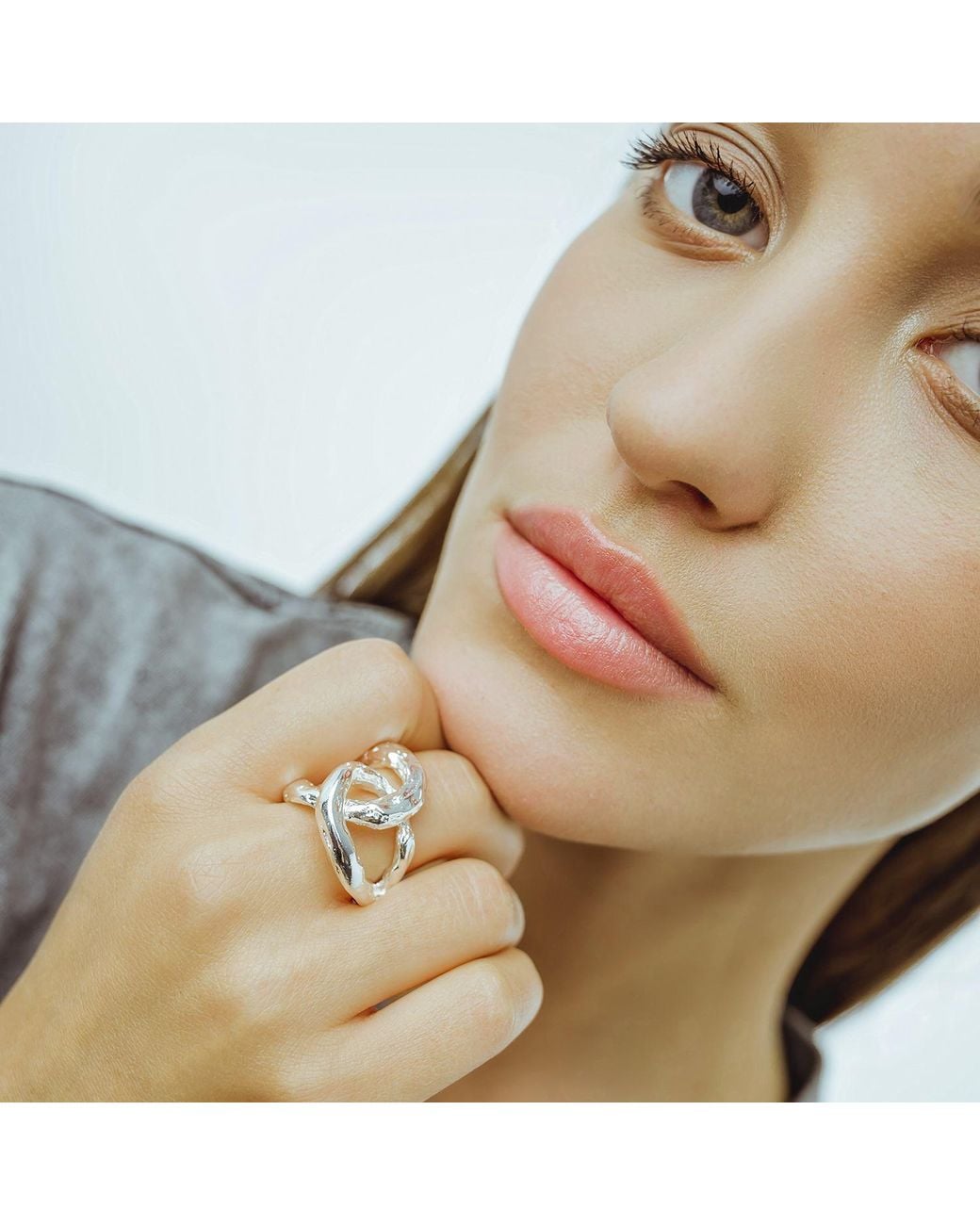 Mercela Metallic Sculptural Organic Intertwined Statement Ring – Contemporary Artisan Jewellery Inspired By Natural Forms