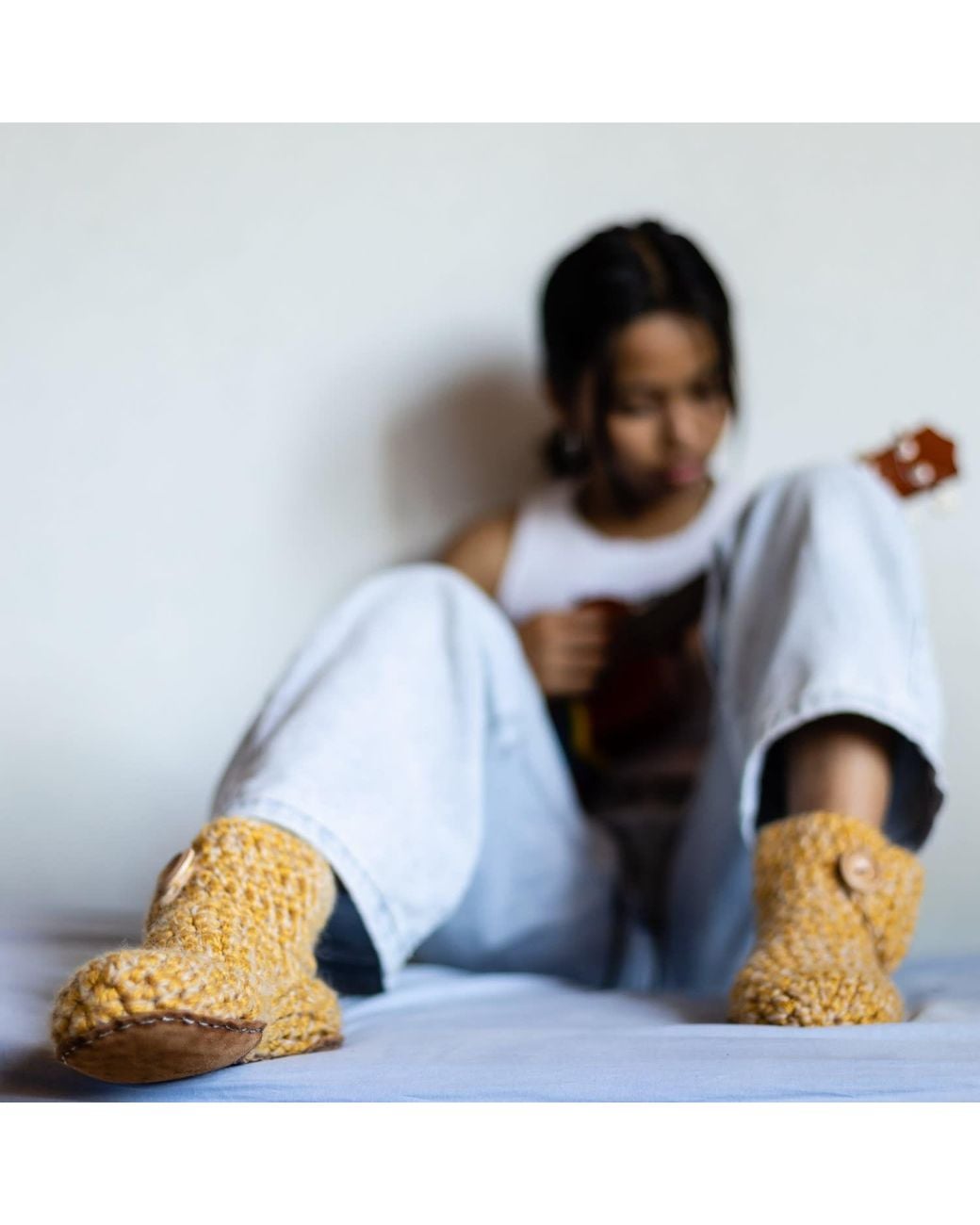 Kingdom of Wow Metallic Comfortable Wool Boot Slippers For