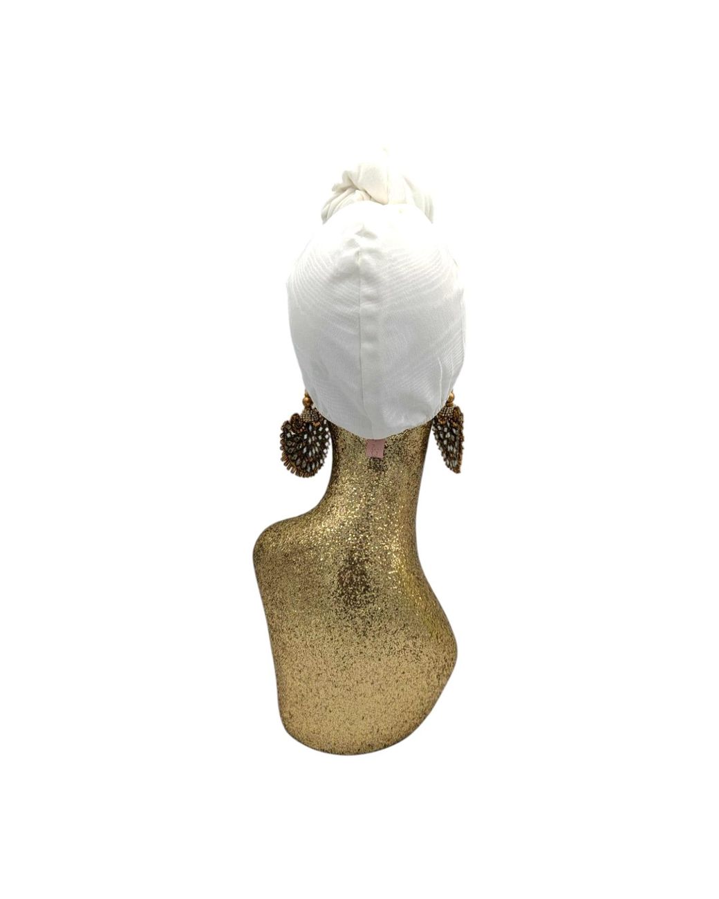Julia Clancey White Ivory Taffeta Peacock Turban