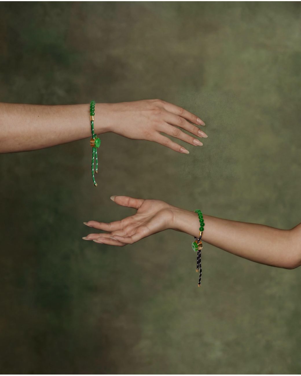 seree Green Paracord Jade Slider Bracelet