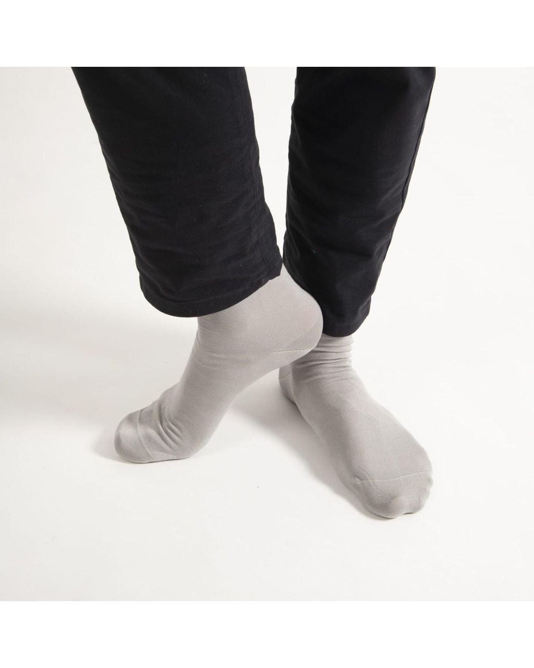 Peper Harow - Made in England Gray Classic Cloud Luxury Crew & Trainer Socks Bundle for men
