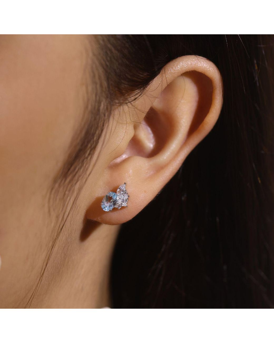 Azura Jewelry New York Blue Twilight Star Sky Topaz Earrings Vermeil