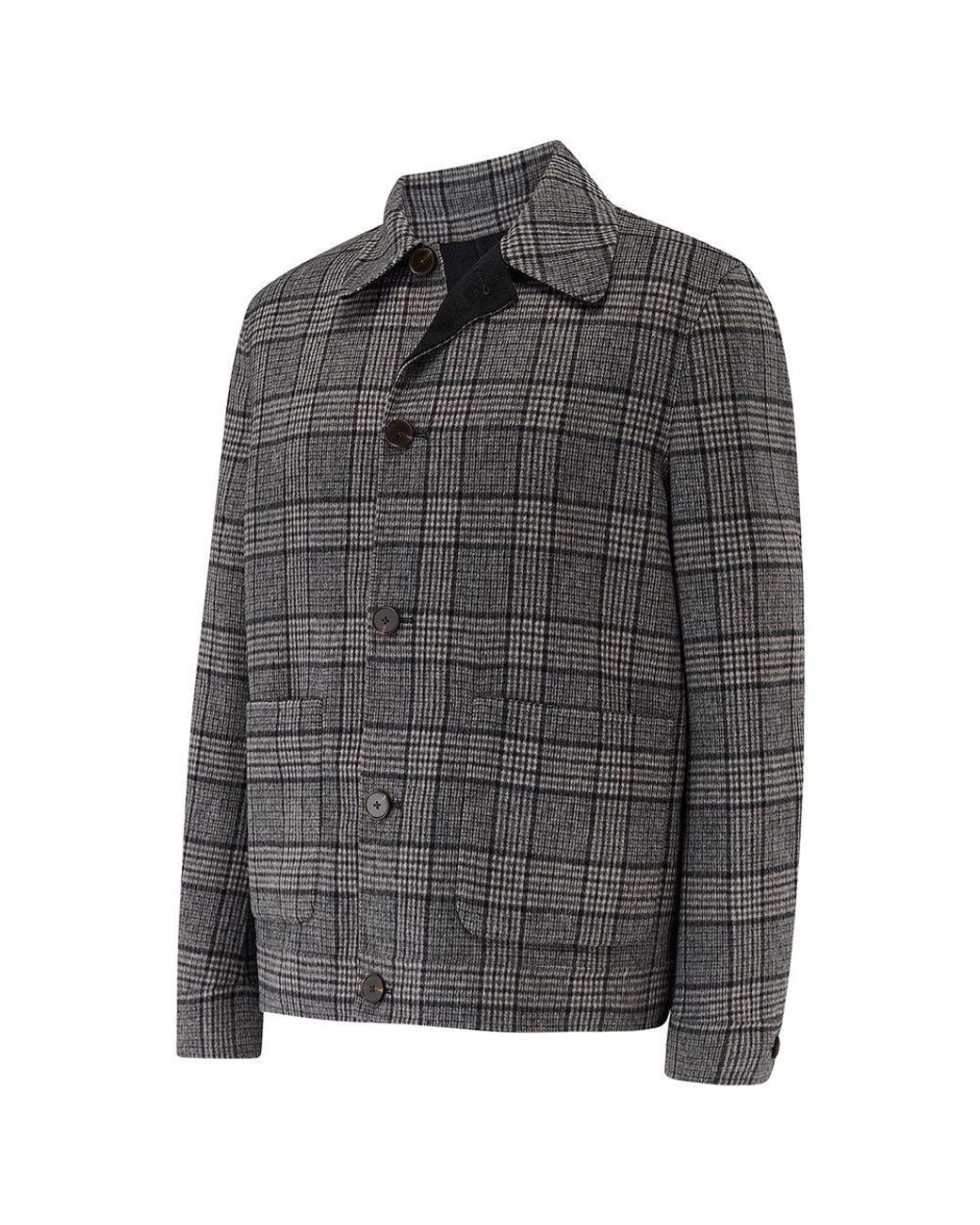 Guards London Gray Scot Reversible Wool Blend Jacket for men