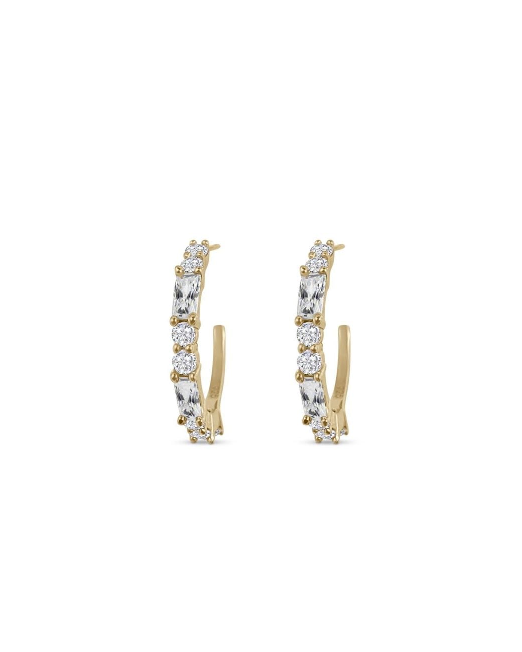 Clemence Wren Metallic Illumina Gemstone Hoop Earring