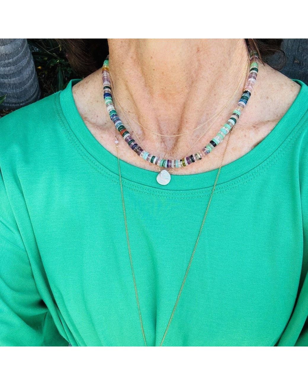 Lexi Jewelry Metallic Aurora Heishi Necklace